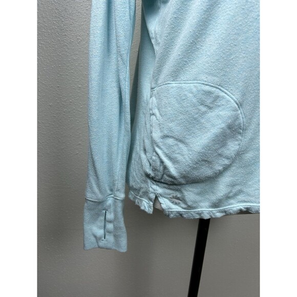 Athleta No Rush Drawstring V-Neck Sweatshirt Pullover Hoodie -Teal Size Small - Picture 3 of 11